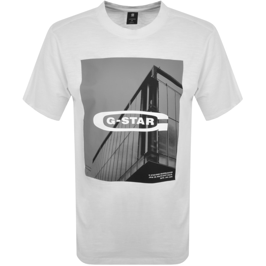 G Star Raw Men s HQ Oldskool Logo Lash T Shirt White S